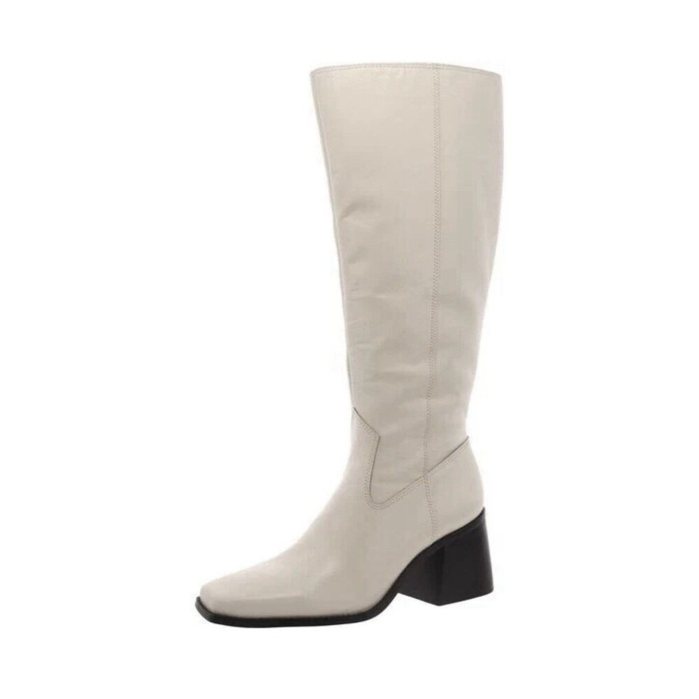 New Vince Camuto Women's Sangeti Wide Calf (XC) Boot Ivory Leather size 7 Wide